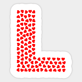 Letter L Heart Shape Initial Sticker